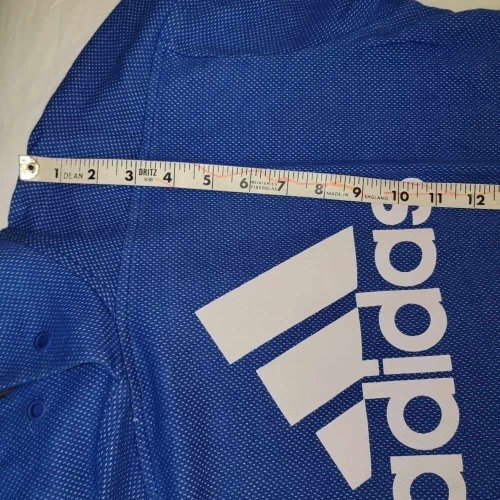 Mens Adidas Blue Short Sleeve Hoody Sweatshirt Medium Unisex